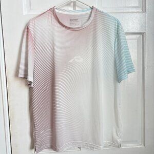 Bandit Drift Mirage Performance Tee White Minty Blue Pink Gradient Print Medium